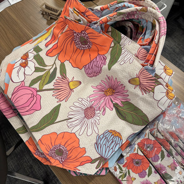 Jumbo Slouchy Denim Tote, SUMMER BLOOM