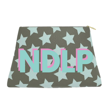 FAIT Á MAIN x TDT Leather Pouches, DRAB STAR
