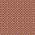 L'Été Indien basketweave check print in brown and blush by Fait à Main