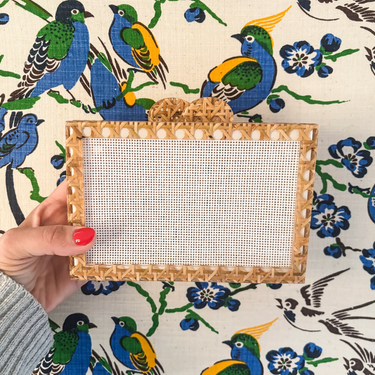 the𝗡𝗗𝗟𝗣𝗧bag™️  Acrylic Clutch with Hand Painted Monogram Rattan